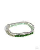 Backstage Beading - Green Bracelet - Paparazzi Accessories Bracelet Bedazzle Me Pretty Mobile Fashion Boutique