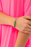 Backstage Beading - Green Bracelet - Paparazzi Accessories Bracelet Bedazzle Me Pretty Mobile Fashion Boutique
