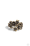 Backyard Beauty - Brass Ring - Paparazzi Accessories Ring Bedazzle Me Pretty Mobile Fashion Boutique