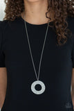 Bad HEIR Day - White Necklace - Paparazzi Accessories Necklace Bedazzle Me Pretty Mobile Fashion Boutique