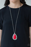 BADLAND To The Bone - Red Necklace - Paparazzi Accessories Necklace Bedazzle Me Pretty Mobile Fashion Boutique