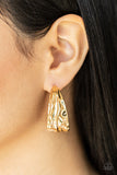 Badlands and Bellbottoms - Gold Earrings - Paparazzi Accessories Earrings Bedazzle Me Pretty Mobile Fashion Boutique