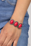 Badlands Backdrop - Red Bracelet - Paparazzi Accessories Bracelet Bedazzle Me Pretty Mobile Fashion Boutique