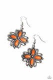 Badlands Ballad - Orange Earrings - Paparazzi Accessories Earrings Bedazzle Me Pretty Mobile Fashion Boutique