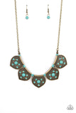 Badlands Basin - Brass Necklace - Paparazzi Accessories Necklace Bedazzle Me Pretty Mobile Fashion Boutique