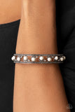 Badlands Bliss - White Bracelet - Paparazzi Accessories Bracelet Bedazzle Me Pretty Mobile Fashion Boutique