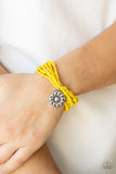 Badlands Botany - Yellow Bracelet - Paparazzi Accessories Bracelet Bedazzle Me Pretty Mobile Fashion Boutique