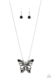 Badlands Butterfly - Black Necklace - Paparazzi Accessories Necklace Bedazzle Me Pretty Mobile Fashion Boutique