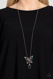 Badlands Butterfly - Blue Lanyard - Paparazzi Accessories Lanyard Bedazzle Me Pretty Mobile Fashion Boutique