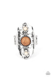 Badlands Garden - Brown Ring - Paparazzi Accessories Ring Bedazzle Me Pretty Mobile Fashion Boutique