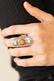 Badlands Garden - Orange Ring - Paparazzi Accessories Ring Bedazzle Me Pretty Mobile Fashion Boutique