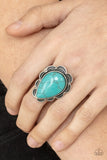 BADLANDS Romance - Blue Ring - Paparazzi Accessories Ring Bedazzle Me Pretty Mobile Fashion Boutique