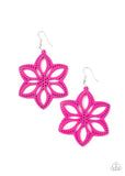 Bahama Blossoms - Pink Earrings - Paparazzi Accessories Earrings Bedazzle Me Pretty Mobile Fashion Boutique
