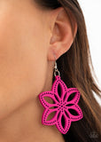 Bahama Blossoms - Pink Earrings - Paparazzi Accessories Earrings Bedazzle Me Pretty Mobile Fashion Boutique