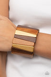 Bahama Boardwalk - Brown Bracelet - Paparazzi Accessories Bracelet Bedazzle Me Pretty Mobile Fashion Boutique