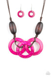 Bahama Drama - Pink Necklace - Paparazzi Accessories Necklace FS-Bedazzle Me Pretty Mobile Fashion Boutique