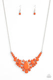 Bali Ballroom - Orange Necklace - Paparazzi Accessories Necklace Bedazzle Me Pretty Mobile Fashion Boutique