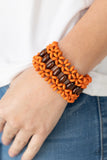 Bali Beach Retreat - Orange Bracelet - Paparazzi Accessories Bracelet FS-Bedazzle Me Pretty Mobile Fashion Boutique