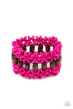 Bali Beach Retreat - Pink Bracelet - Paparazzi Accessories Bracelet Bedazzle Me Pretty Mobile Fashion Boutique