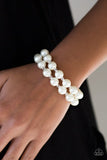 BALLROOM and Board - White Bracelet - Paparazzi Accessories Bracelet Bedazzle Me Pretty Mobile Fashion Boutique