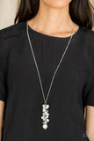 Ballroom Belle - White Necklace - Paparazzi Accessories Necklace Bedazzle Me Pretty Mobile Fashion Boutique