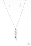 Ballroom Belle - White Necklace - Paparazzi Accessories Necklace Bedazzle Me Pretty Mobile Fashion Boutique
