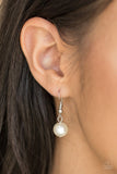 Ballroom Belle - White Necklace - Paparazzi Accessories Necklace Bedazzle Me Pretty Mobile Fashion Boutique