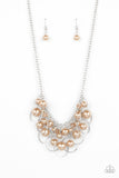 Ballroom Bliss - Brown Necklace - Paparazzi Accessories Necklace Bedazzle Me Pretty Mobile Fashion Boutique
