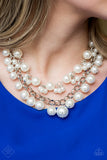 BALLROOM Service - White Necklace - Paparazzi Accessories Necklace Bedazzle Me Pretty Mobile Fashion Boutique