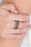 Bank On It - Brass Ring - Paparazzi Accessories Ring Bedazzle Me Pretty Mobile Fashion Boutique