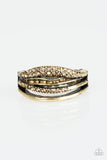 Bank On It - Brass Ring - Paparazzi Accessories Ring Bedazzle Me Pretty Mobile Fashion Boutique