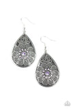 Banquet Bling - Purple Earrings - Paparazzi Accessories Earrings Bedazzle Me Pretty Mobile Fashion Boutique