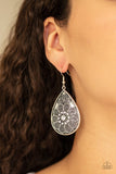 Banquet Bling - White Earrings - Paparazzi Accessories Earrings Bedazzle Me Pretty Mobile Fashion Boutique