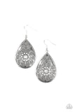 Banquet Bling - White Earrings - Paparazzi Accessories Earrings Bedazzle Me Pretty Mobile Fashion Boutique