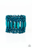 Barbados Beach Club - Blue Bracelet - Paparazzi Accessories Bracelet Bedazzle Me Pretty Mobile Fashion Boutique