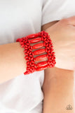 Barbados Beach Club - Red Bracelet - Paparazzi Accessories Bracelet FS-Bedazzle Me Pretty Mobile Fashion Boutique