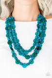 Barbados Bopper - Blue Necklace - Paparazzi Accessories Necklace FS-Bedazzle Me Pretty Mobile Fashion Boutique