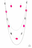Barefoot and Beachbound - Pink Necklace - Paparazzi Accessories Necklace Bedazzle Me Pretty Mobile Fashion Boutique