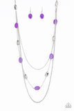 Barefoot and Beachbound - Purple Necklace - Paparazzi Accessories Necklace Bedazzle Me Pretty Mobile Fashion Boutique
