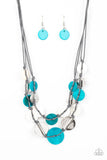 Barefoot Beaches - Blue Necklace - Paparazzi Accessories Necklace Bedazzle Me Pretty Mobile Fashion Boutique