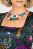 Barefoot Beaches - Blue Necklace - Paparazzi Accessories Necklace Bedazzle Me Pretty Mobile Fashion Boutique
