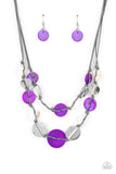 Barefoot Beaches - Purple Necklace - Paparazzi Accessories Necklace Bedazzle Me Pretty Mobile Fashion Boutique