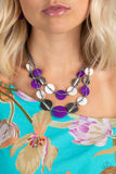 Barefoot Beaches - Purple Necklace - Paparazzi Accessories Necklace Bedazzle Me Pretty Mobile Fashion Boutique