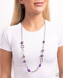 Barefoot Bohemian - Purple Necklace - Paparazzi Accessories Necklace Bedazzle Me Pretty Mobile Fashion Boutique