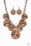 Barely Scratched The Surface - Copper Necklace - Paparazzi Accessories Necklace Bedazzle Me Pretty Mobile Fashion Boutique
