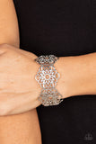 Baroque Bouquet - Silver Bracelet - Paparazzi Accessories Bracelet Bedazzle Me Pretty Mobile Fashion Boutique