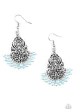 BAROQUE The Bank - Blue Earrings - Paparazzi Accessories Earrings FS-Bedazzle Me Pretty Mobile Fashion Boutique