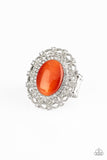 BAROQUE The Spell - Orange Ring - Paparazzi Accessories Ring Bedazzle Me Pretty Mobile Fashion Boutique
