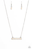Barred Bohemian - White Necklace - Paparazzi Accessories Necklace Bedazzle Me Pretty Mobile Fashion Boutique
