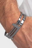 Barred Lines - Black Mens Bracelet - Paparazzi Accessories Mens Bracelet Bedazzle Me Pretty Mobile Fashion Boutique